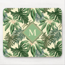 Tropical Handflatan Lövs Monogram Musmatta