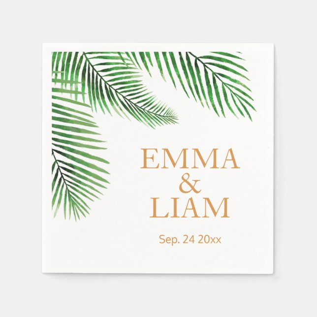 Tropical Handflatan Lövs Pappersservett (Framsidan)