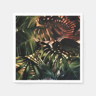 Tropical Handflatan Lövs Parrots Grönt Pappersservett