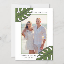 Tropical Handflatan Lövs Photo Bröllop spara datum Magnetisk Inbjudningskort