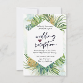 Tropical Handflatan Lövs sommarbröllop mottagning Inbjudningar