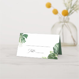 Tropical Handflatan Lövs Summer Beach Wedding Placeringskort