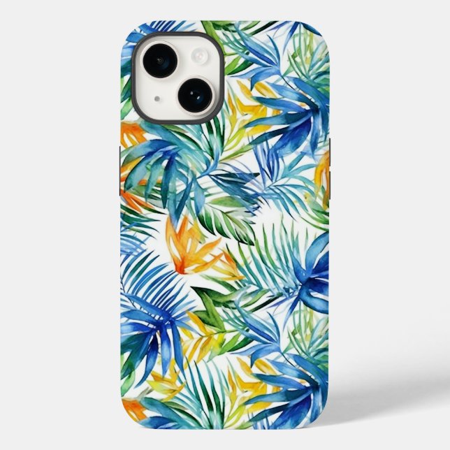 Tropical Handflatan Print iPhone 14 Fodral (Baksida)