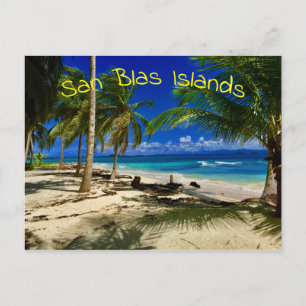 Tropical Handflatan San Blas Panama Sandy Beach Is Vykort