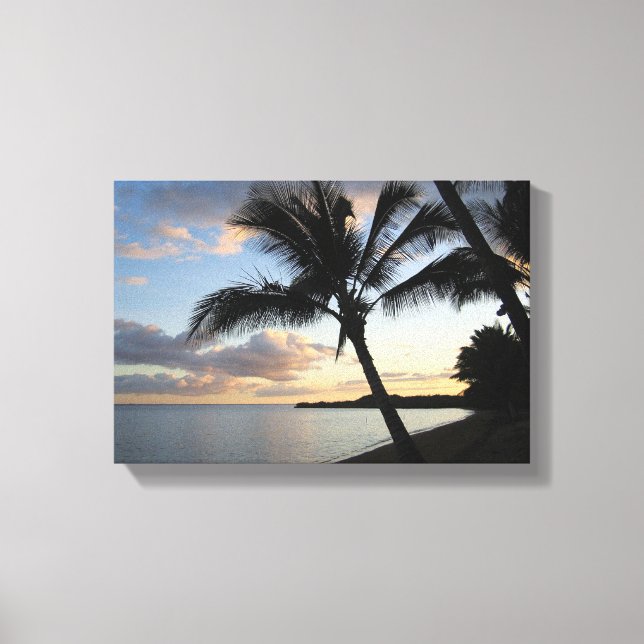 Tropical Handflatan Sunset Hawaiian Print Canvastryck (Framsida)