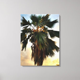Tropical Handflatan Sunset - Stretched Kanvastryck