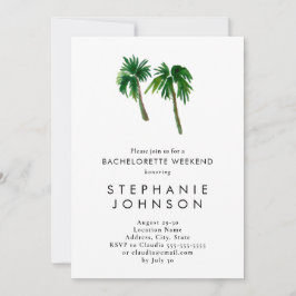 Tropical Handflatan Träd Bachelorette Inbjudningar
