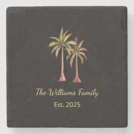 Tropical Handflatan Träd Beach Family Black Stenunderlägg