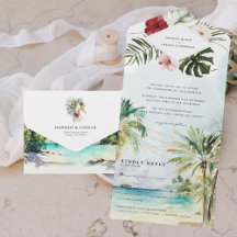 Tropical Handflatan Träd Beach Wedding