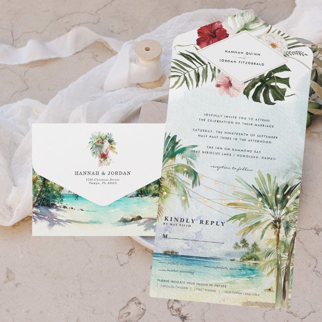Tropical Handflatan Träd Beach Wedding (Skapare uppladdad)