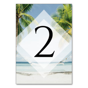 Tropical Handflatan Träd Beach Wedding Bordsnummer