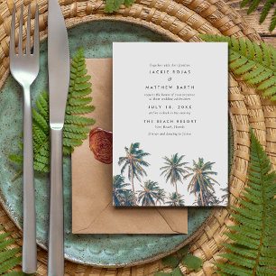 Tropical Handflatan Träd Beach Wedding Inbjudningar