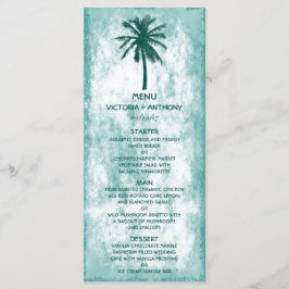 Tropical Handflatan Träd Beach Wedding Menu Meny