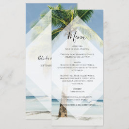 Tropical Handflatan Träd Beach Wedding Meny