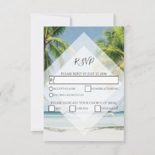 Tropical Handflatan Träd Beach Wedding OSA kort