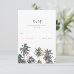 Tropical Handflatan Träd Beach Wedding OSA Kort