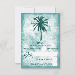 Tropical Handflatan Träd Beach Wedding OSA Kort