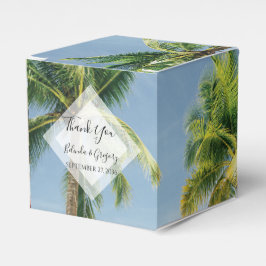 Tropical Handflatan Träd Beach Wedding Presentaskar