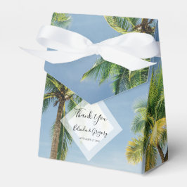Tropical Handflatan Träd Beach Wedding Presentaskar