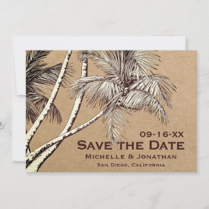 Tropical Handflatan Träd Beach Wedding Spara Datumet