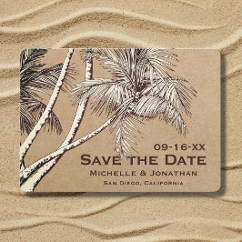 Tropical Handflatan Träd Beach Wedding Spara Datumet