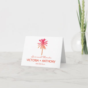 Tropical Handflatan Träd Beach Wedding Tack Kort