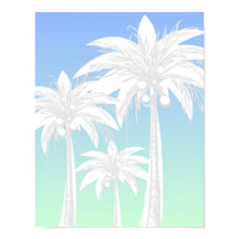Tropical Handflatan Träd Blue Grönt Ombre Beach Ho