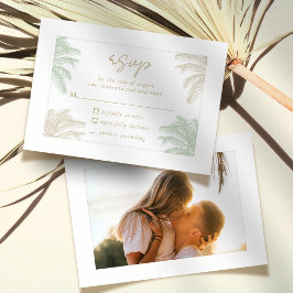 Tropical Handflatan Träd Boho Photo Bröllop OSA Kort