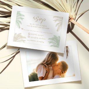 Tropical Handflatan Träd Boho Photo Bröllop OSA Kort