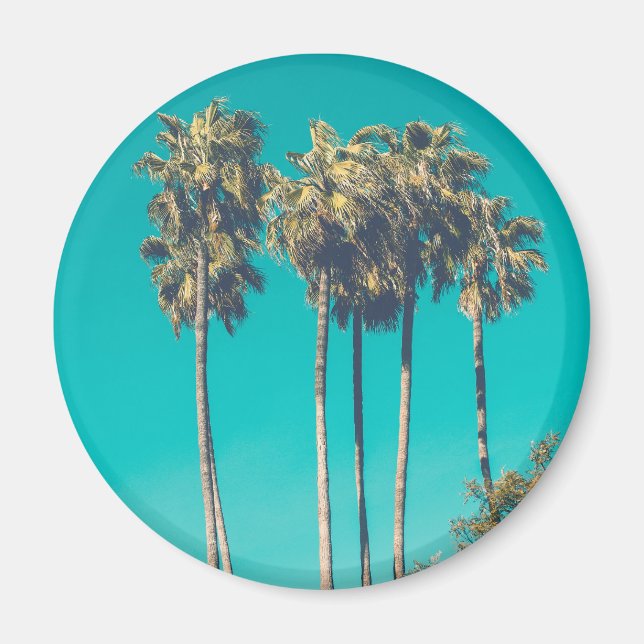 Tropical Handflatan Träd California Retro Vibe Magnet (Framsidan)