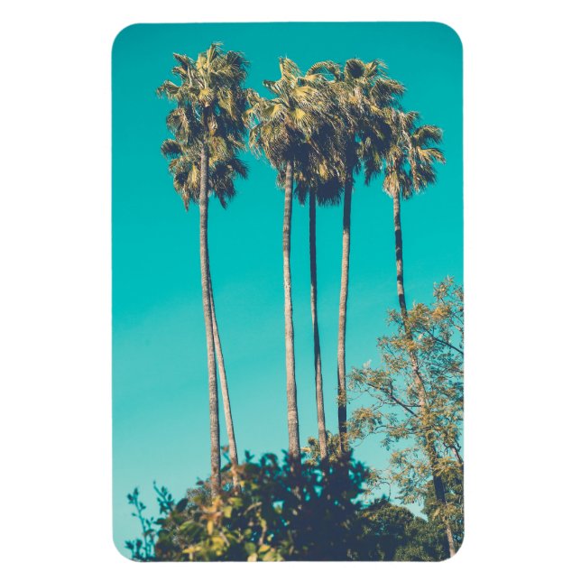 Tropical Handflatan Träd California Retro Vibe Magnet (Vertikal)