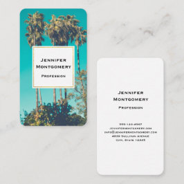 Tropical Handflatan Träd California Retro Visitkort