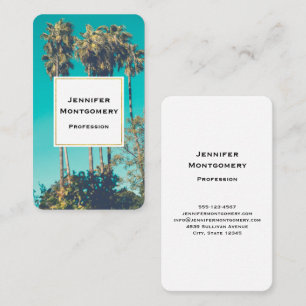 Tropical Handflatan Träd California Retro Visitkort