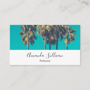 Tropical Handflatan Träd California Retro Visitkort