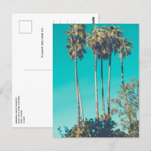 Tropical Handflatan Träd California Retro Vykort