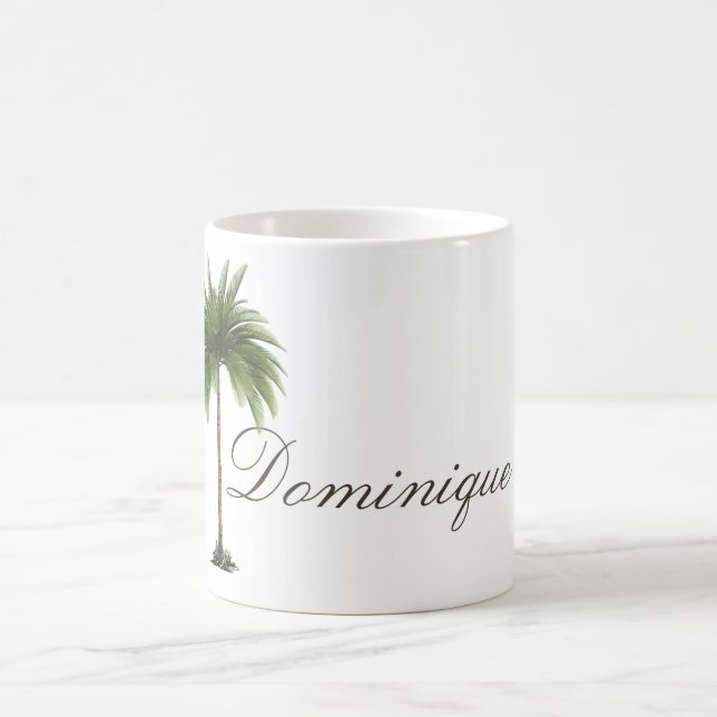 Tropical Handflatan Träd Chic Personal Kaffemugg (Center)