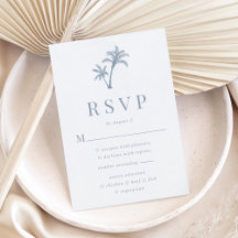 Tropical Handflatan Träd Dusty Blue Beach Wedding