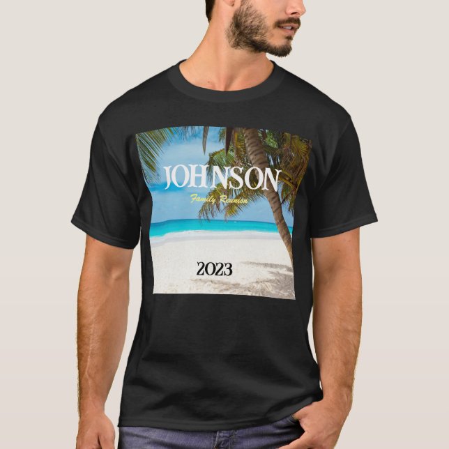Tropical Handflatan Träd Family Reunion Tee - Cust (Framsida)