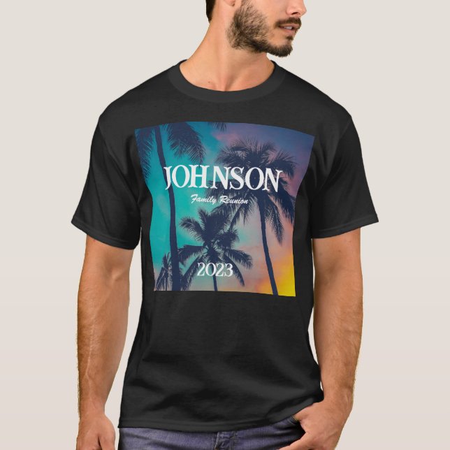 Tropical Handflatan Träd Family Reunion Tee - Cust (Framsida)