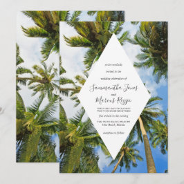 Tropical Handflatan Träd Florida Beach Wedding Inbjudningar