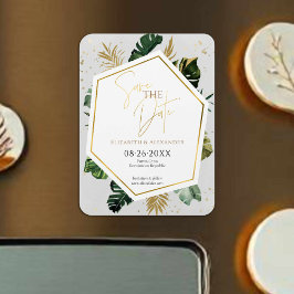 Tropical Handflatan Träd Gilded Script sparar datu Magnet