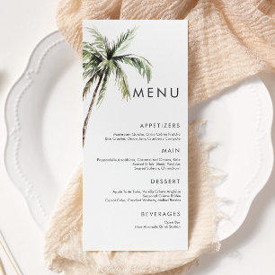 Tropical handflatan Träd Minimal Bröllop Meny