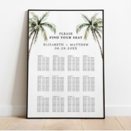 Tropical handflatan Träd | Minimalt sittdiagram fö Poster
