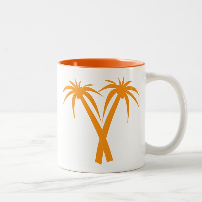 Tropical Handflatan Träd orange, sommar Två-Tonad Mugg (Höger)