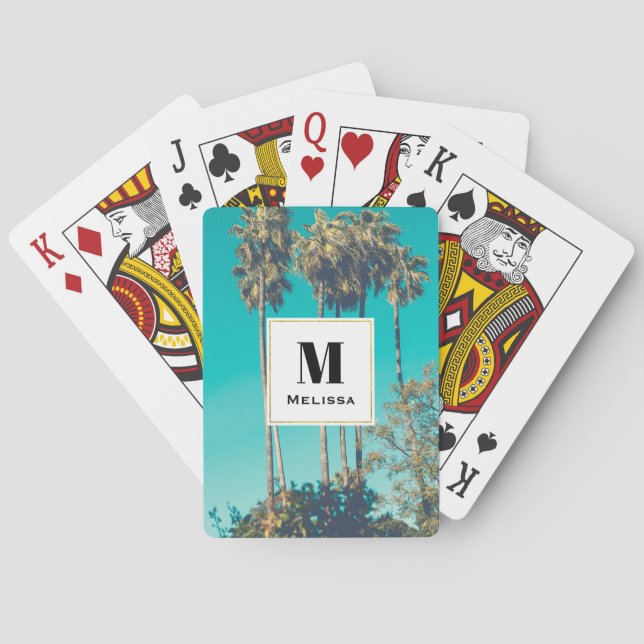Tropical Handflatan Träd Retro Casinokort (Baksidan)