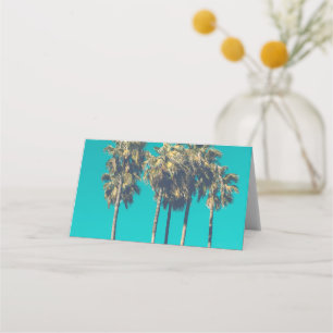 Tropical Handflatan Träd Retro Vibe Placeringskort