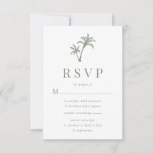 Tropical Handflatan Träd Sage Grönt Beach Wedding