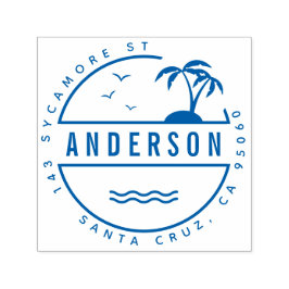 Tropical Handflatan Träd sommarfamiljens Returadre Självfärgande Stämpel