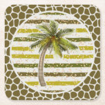 Tropical handflatan Träd Underlägg Papper Kvadrat<br><div class="desc">Chic tropiska handflatan träd på rand och pappra underlägg för djurtryck är perfekt för ditt eget hem eller för ge som gåva. MATCHING papper tallrikar,  servetter och mer av vår butik.</div>