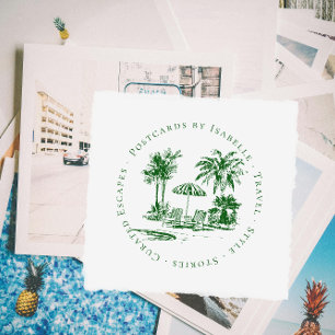 Tropical Handflatan Travel Bloggare Logotyp   Anpa Stämpel